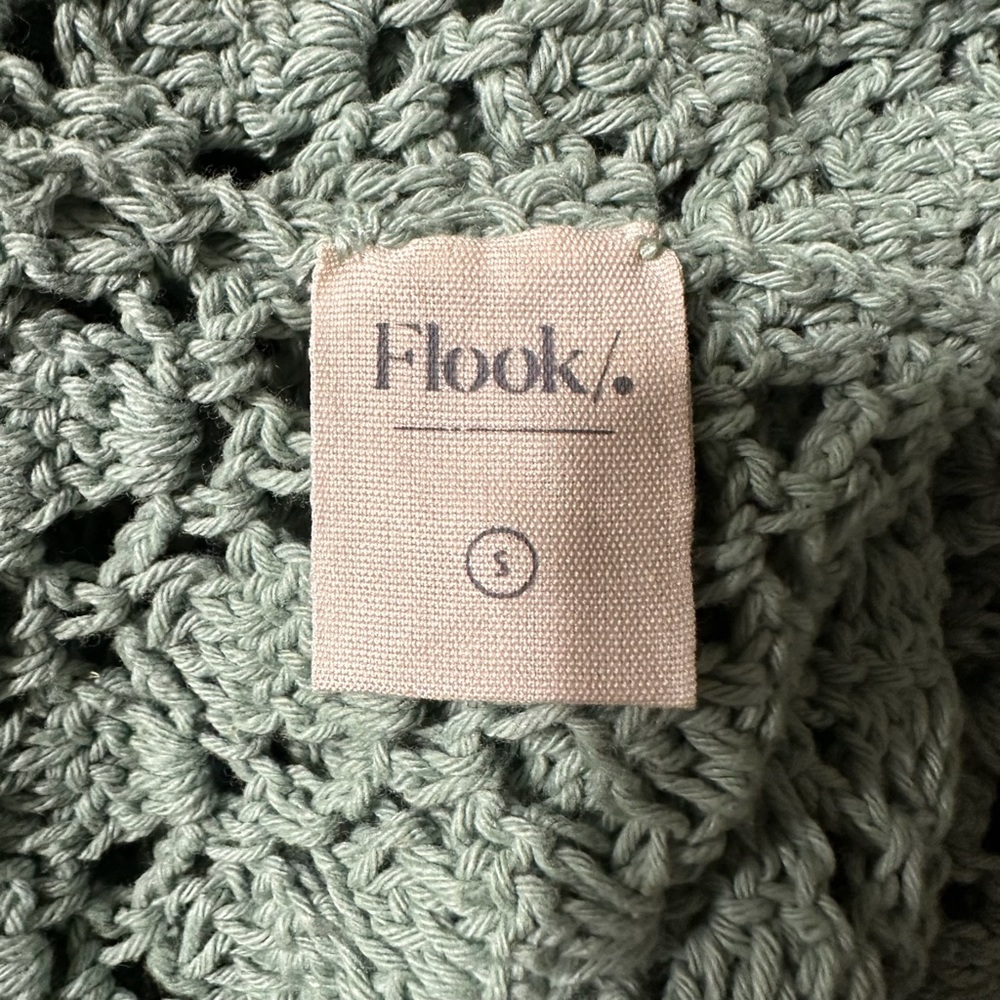 Flook the label | Crochet Beach Cover Up Dress In Sage Size; Small - Picture 3 of 4
